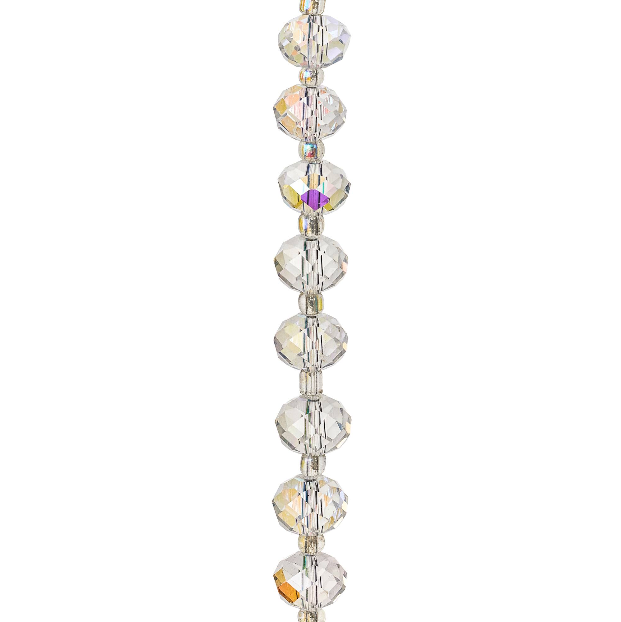 Crystal Faceted Glass Rondelle Beads, 12mm by Bead Landing™